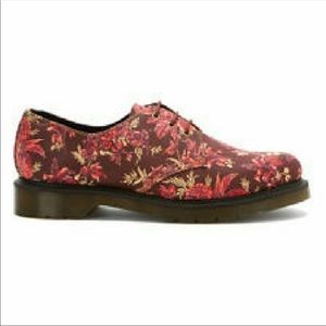 DR MARTENS BROWN & PINK FLOWERS Oxfords